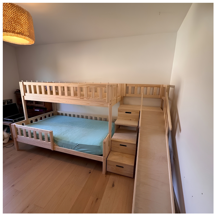Etagenbett mit Treppe und Rutsche 120x200